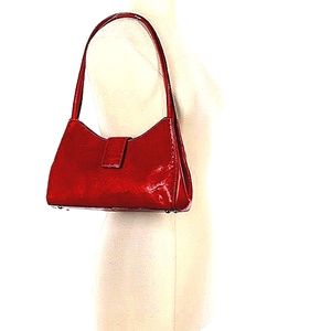 Fossil red leather handbag
